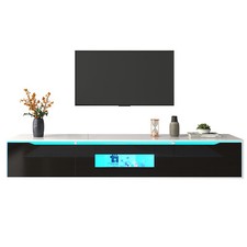 LED TV Stand Floating Cabinet Modern High Gloss Front LED Entertainment Unit