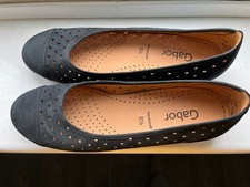 Gabor Ruffle Womens Punched Detail Casual Shoes - night blue size 5 ½