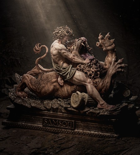 Samson the lion statue - samson, 3d
