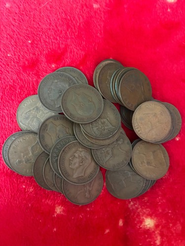 Old british pennies job lot
