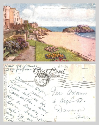 Vintage postcard south sands - vintage,