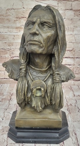 Bust indian chief bronze - of,