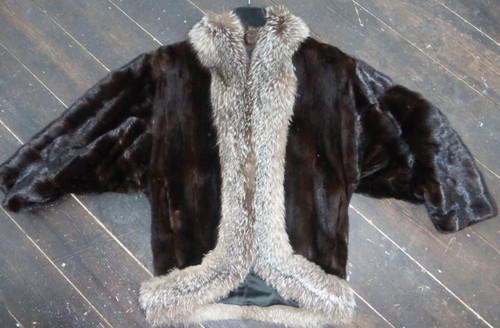 Black mink jacket - jacket, silver