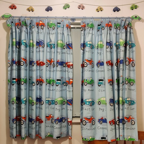 Boys room car curtains - curtains, by