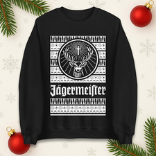 Jagermeister Knitted Effect Christmas Jumper Funny Festive Beer Lover Sweatshirt