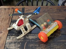 Fisher Price Vintage Toys Bundle Rescue Helicopter & Happy Hoppers Bundle