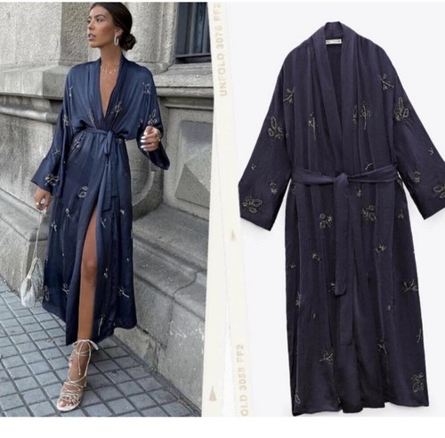 Zara beaded kimono satin - zara,