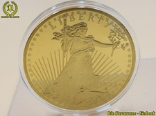 XXL Medal 2012 Gold Double Eagle 1933 Cu Gold Plated 110 g.70mm + Certificate
