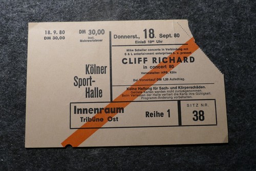 Ticket cliff richard 1980 - richard,
