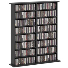 HOMCOM CD Storage Unit DVD Tower Blu-ray Storage Shelf for Office, Black