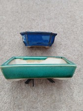 Bonsai Pots X 2 Blue/Green