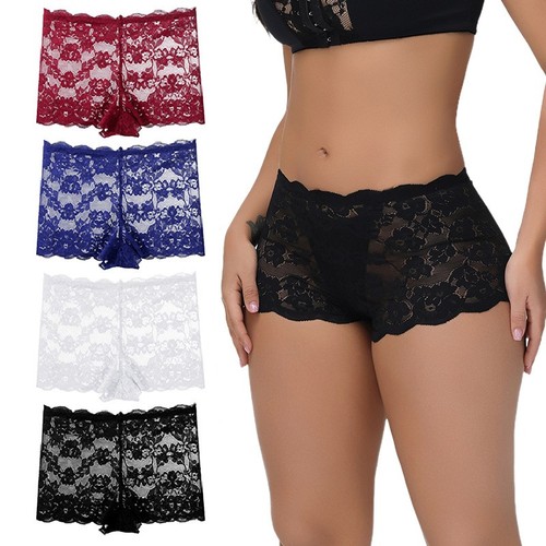 Ladies lace boxer shorts high - lace,