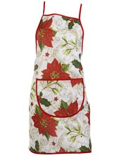 Christmas Bib Apron Festive Pinny Holly Poinsettia Bake Xmas Kitchen 28" x 30"