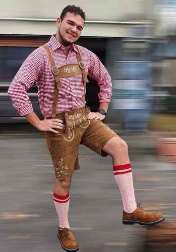 Brown lederhosen set - brown,