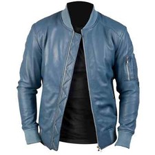 Men's Genuine Leather Blue