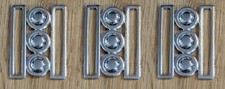 Set of 3 x Nurse Belt Clasp 5cm Tall Metal, Buckle, Cinch Waspie Silver Colour
