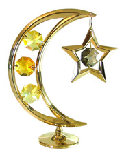 24K GOLD PLATED CRYSTOCRAFT STAR MOON FAVORS EVERY SPECIAL OCCASION