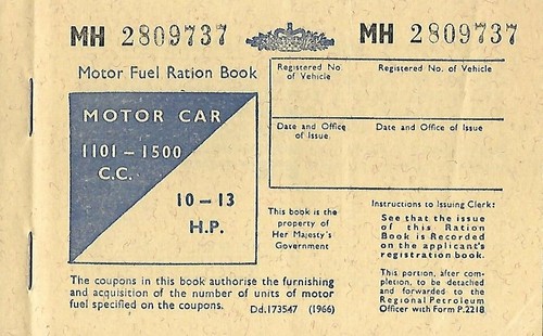 Motor fuel ration book - book, from
