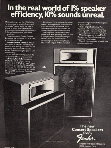 Vtg fender concert speaker - concert,