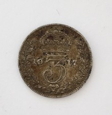 1917 Silver Threepence George V coin
