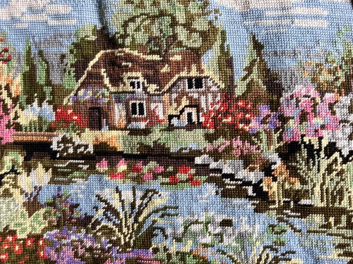 Wool tapestry country cottage - wool,