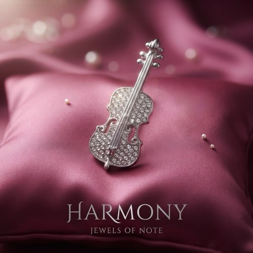 Silver tone violin shape - tone,