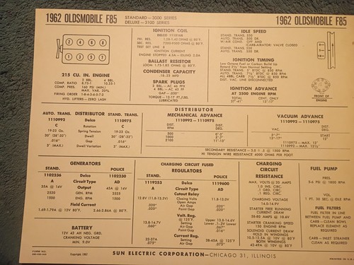 1962 oldsmobile f85 215 - oldsmobile, v-8
