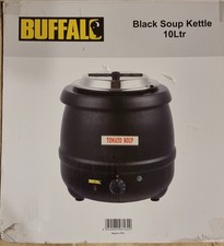 Buffalo L715 Black 10 Litre Soup Kettle Food Warmer Bain Marie Sauce Pot
