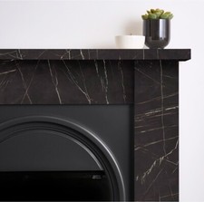 BLACK MARBLE EFFECT FIREPLACE