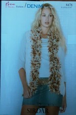 New Original Sirdar Fizz Fashion Denim Sport Aran waistcoa Knitting Pattern 8478