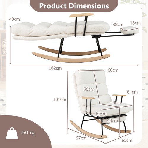 Upholstered rocking chair with - chair,
