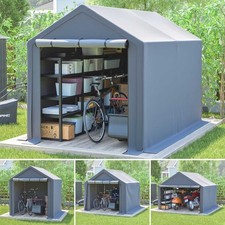 BIRCHTREE Storage Tent Garden Bike Shed Steel Frame Zipper Door Waterproof Cover