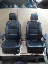 Leather  seats Black Vw T5 T6 T6.1 Transporter Caravelle