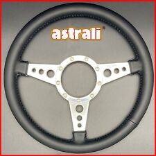 14" 100% Leather Rim & Alloy Steering Wheel Suits Classic Car Moto-Lita Boss