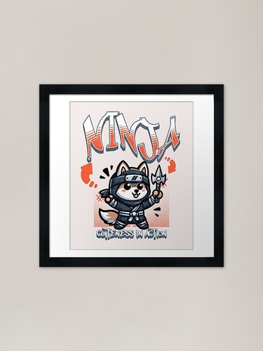 Kunai dog framed - dog, print