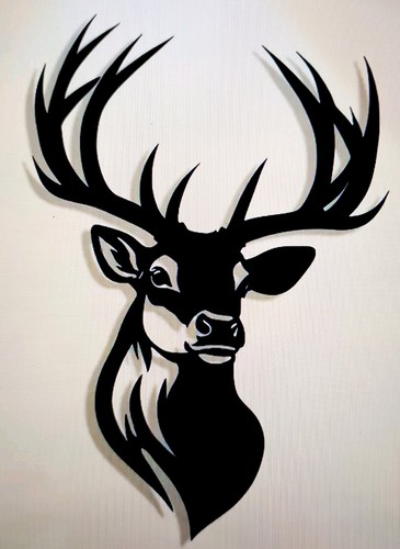 Stag head metal wall art - metal,