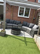 Outdoor Garden Patio Corner Round  Seating Furniture Sofa Table Set