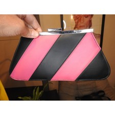 Playboy Clutch Bag Pink Black Womens Handbag Purse Retro Vintage