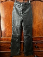 Marks And Spencer Vintage Genuine Lambskin Leather Straight Leg Trousers UK 8 10