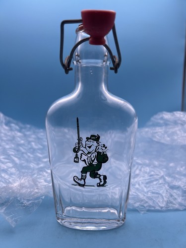Vintage glass flask - flask, green