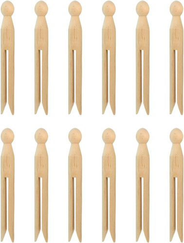 12pcs round wooden clothespins - 12pcs,
