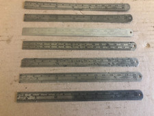 7 x Rabone Chesterman 6" 150mm Rustles Chrome Steel Rule made in England
