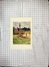 Original Old Antique Print