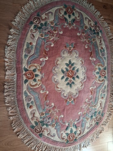 Chinese thick wool rug pink - chinese,