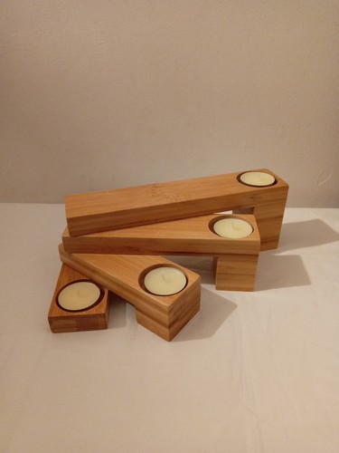 Wooden tealight candle - wooden, holder