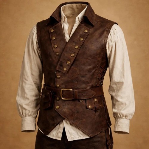 Men pirate leather vest - men's,