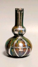 LOETZ ER FRITZ HECKERT ART NOUVEAU IRIDIZED GLASS CABINET VASE SILVER OTTO THAMM