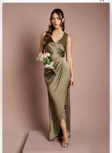 Olive green bridesmaid - olive, dress