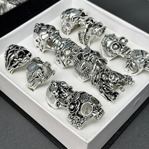 50pcs men rings punk - 50pcs,