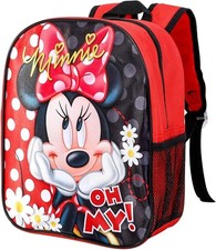 Minnie Mouse Girls Backpack School Bag Red Black 30cm Disney Kids Rucksack